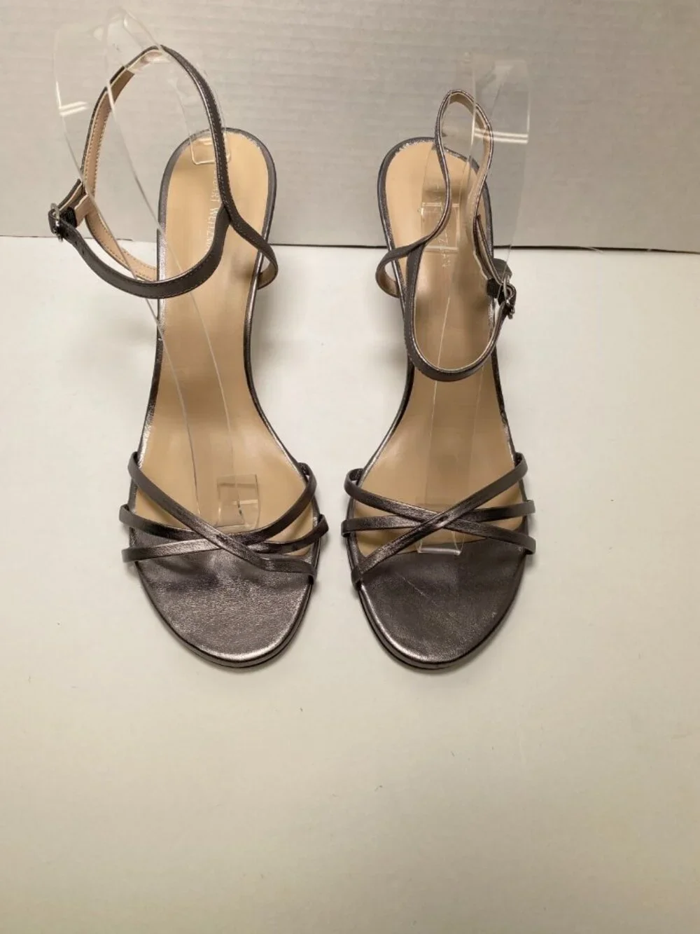 Stuart Weitzman Women's Starla 80 Gunmetal Strappy Heels Sandal Sz 11